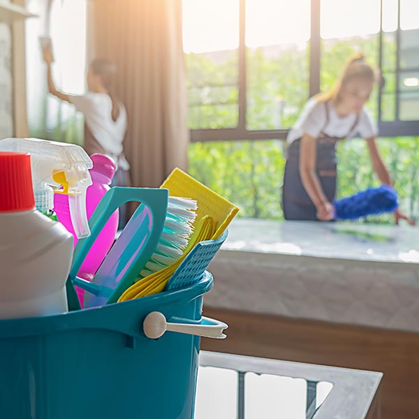 Expert team providing reliable house cleaning in a cozy San Diego County home